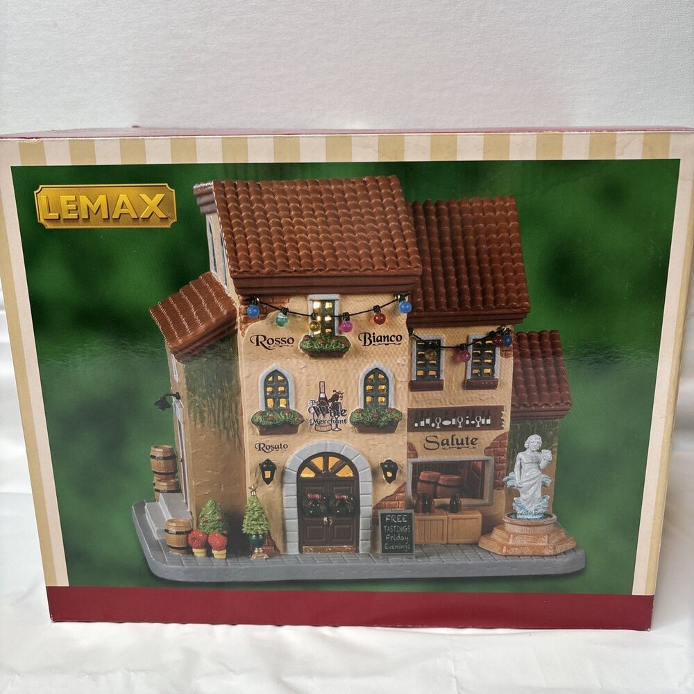 LEMAX The Wine Merchant #25936 Lighted Building NIB Christmas Village Works